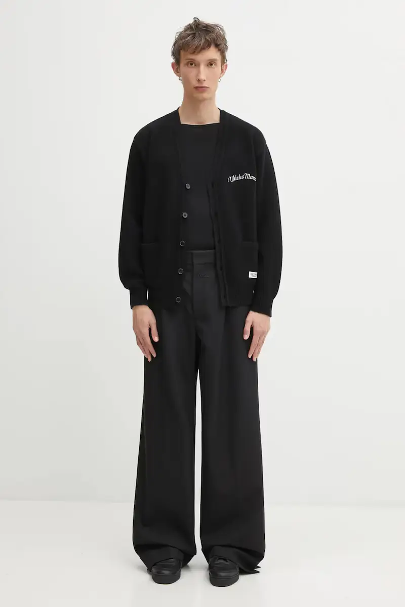 Wacko Maria Cardigan Uomo Nero 3798623 miniatura 5