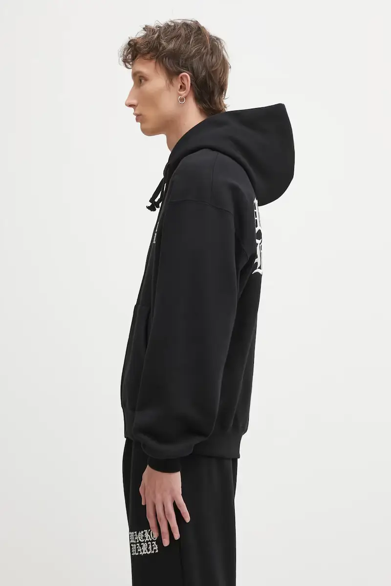 felpa in cotone Heavy Weight uomo colore nero con cappuccio 25FW-WMC-SS02 miniatura 2