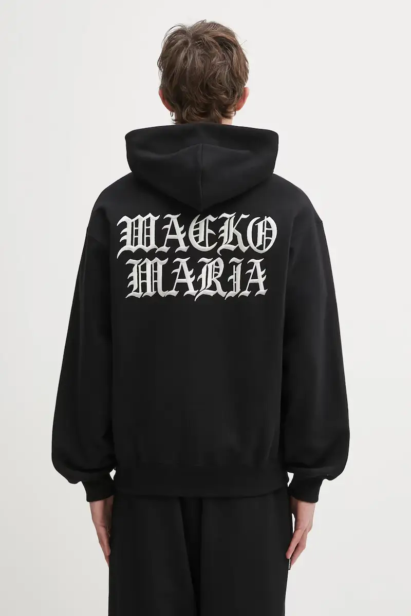 felpa in cotone Heavy Weight uomo colore nero con cappuccio 25FW-WMC-SS02 miniatura 3