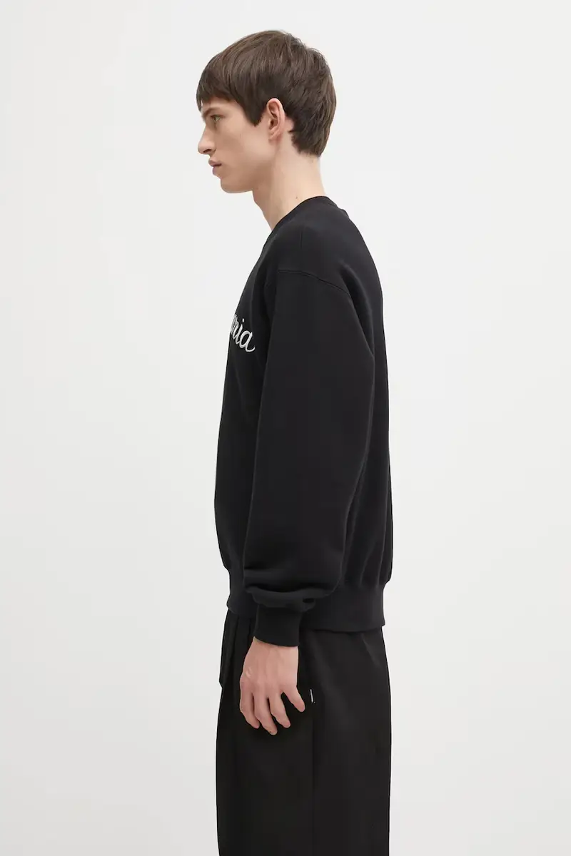 felpa in cotone uomo colore nero con applicazione 25FW-WMC-SS08 miniatura 2