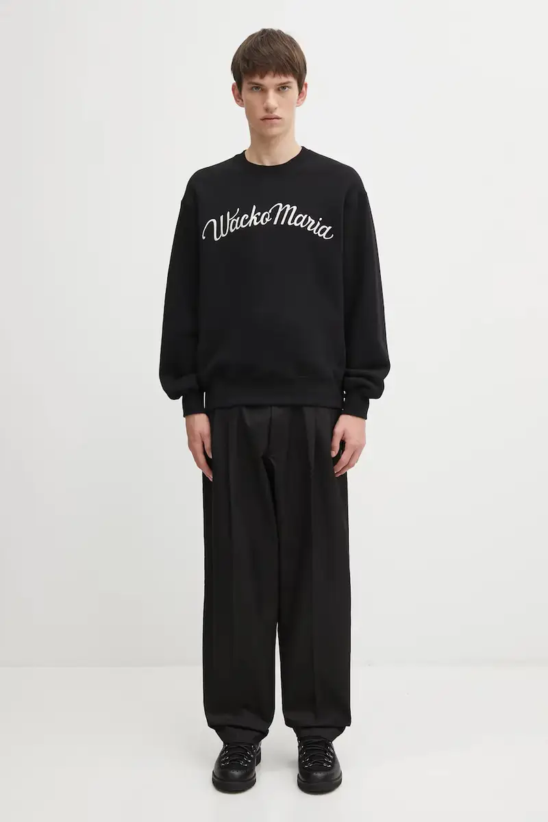 felpa in cotone uomo colore nero con applicazione 25FW-WMC-SS08 miniatura 5