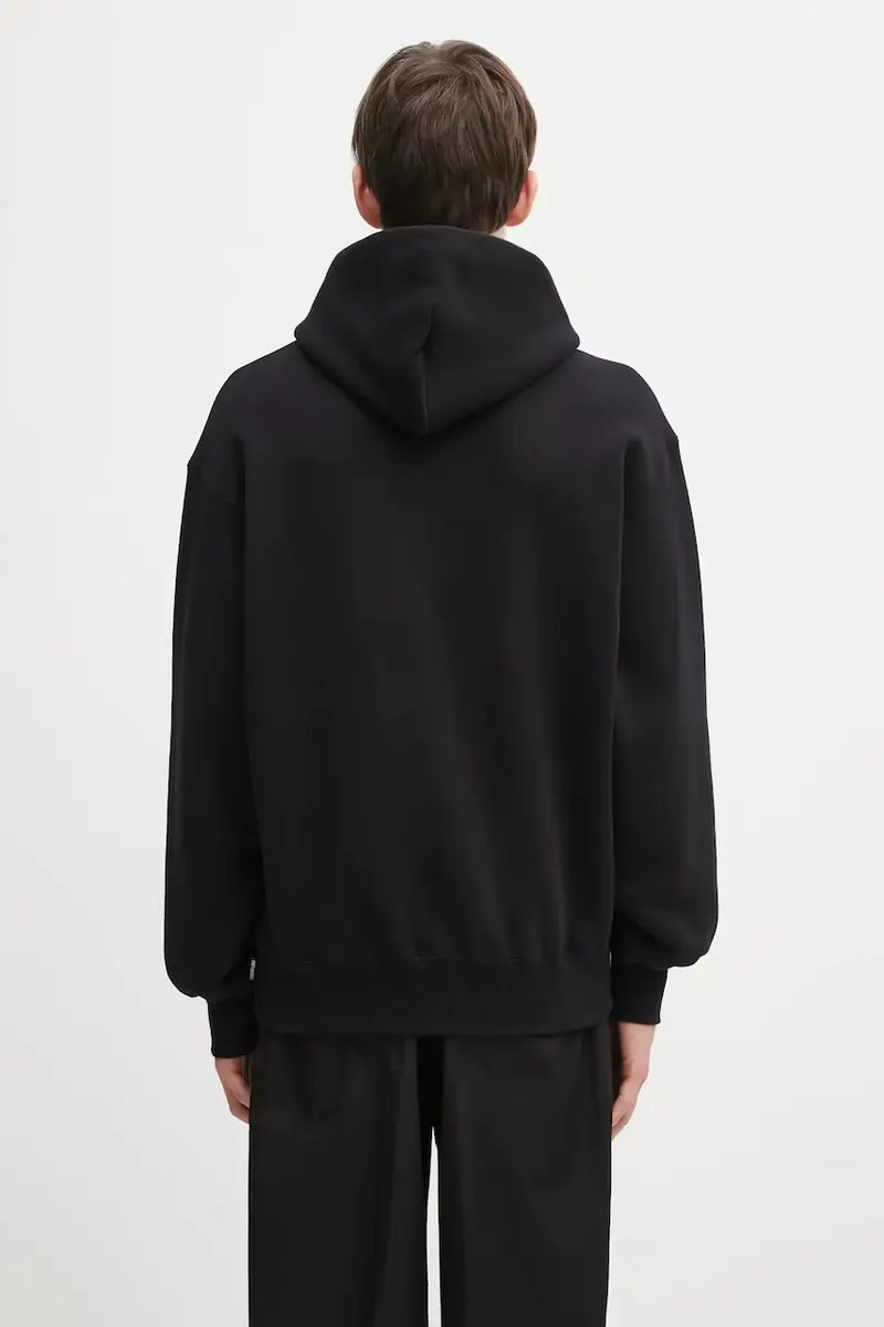 felpa in cotone uomo colore nero con cappuccio con applicazione 25FW-WMC-SS06 miniatura 3