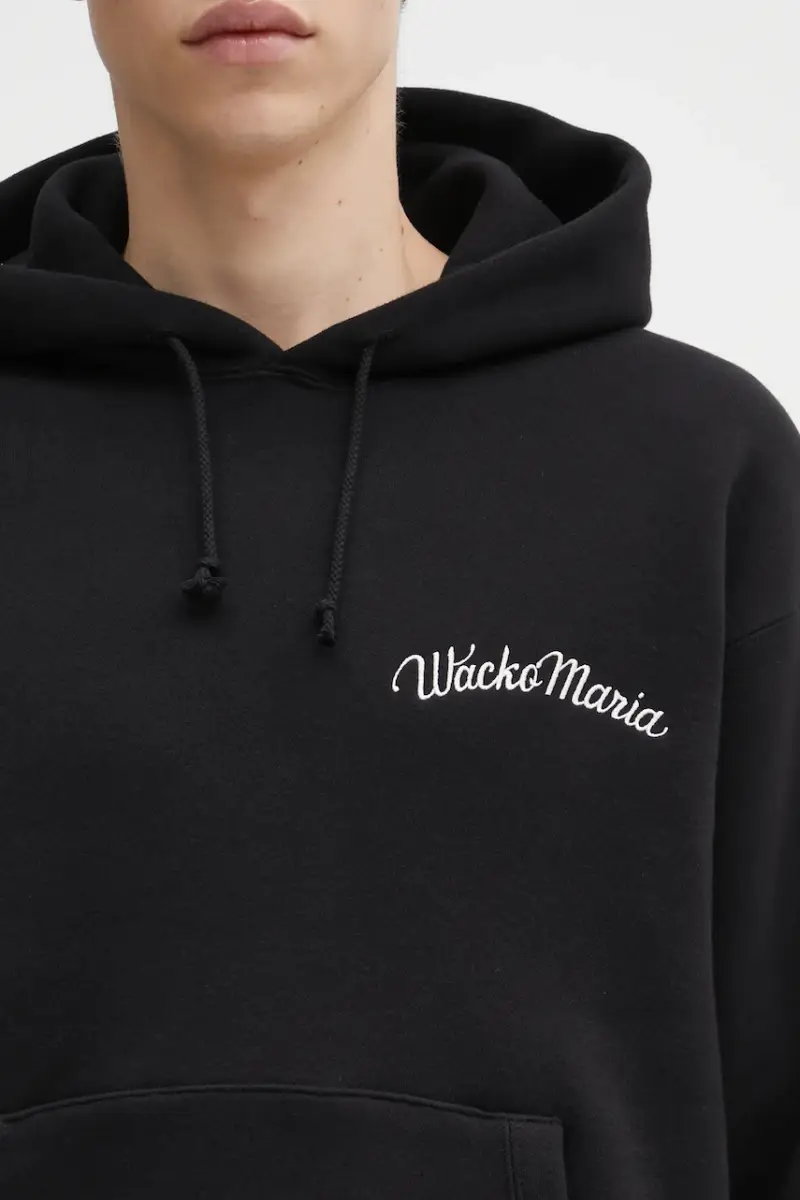 felpa in cotone uomo colore nero con cappuccio con applicazione 25FW-WMC-SS06 miniatura 4