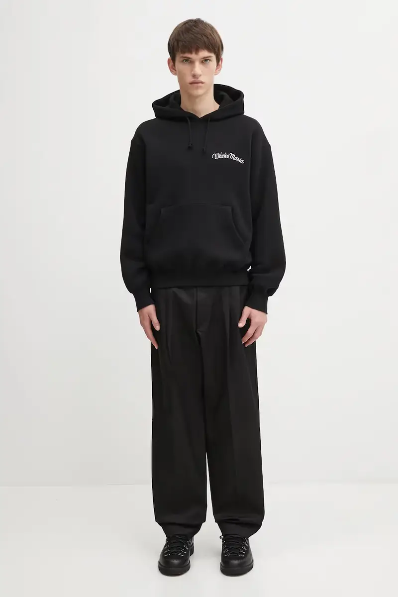 felpa in cotone uomo colore nero con cappuccio con applicazione 25FW-WMC-SS06 miniatura 5