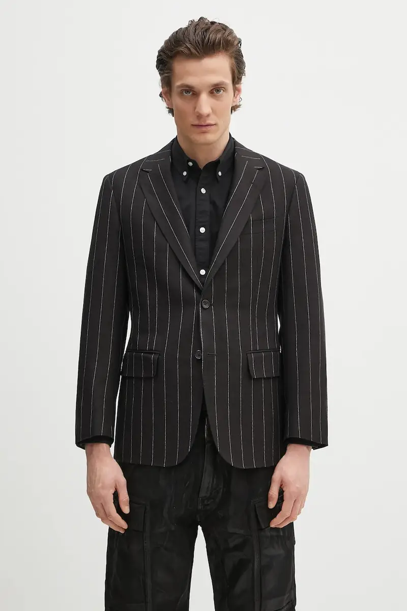 giacca in lana Single Breasted colore nero 24FW-WMO-SU07