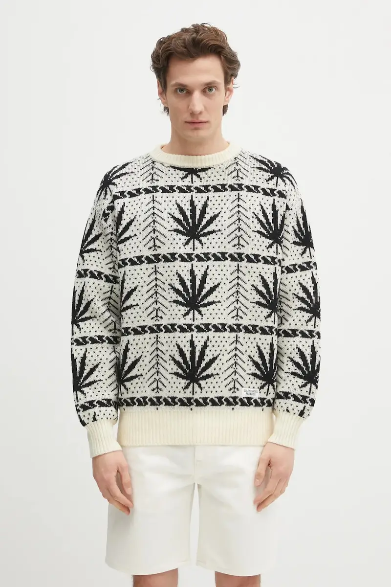 maglione in lana Hightimes uomo colore beige HIGHTIMES-WM-KN05