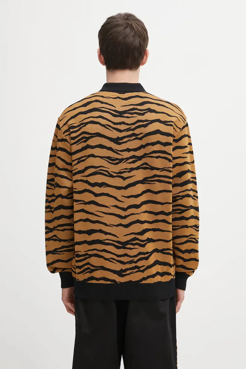 maglione in lana Tiger uomo colore marrone 25FW-WMK-KN10 miniatura 3