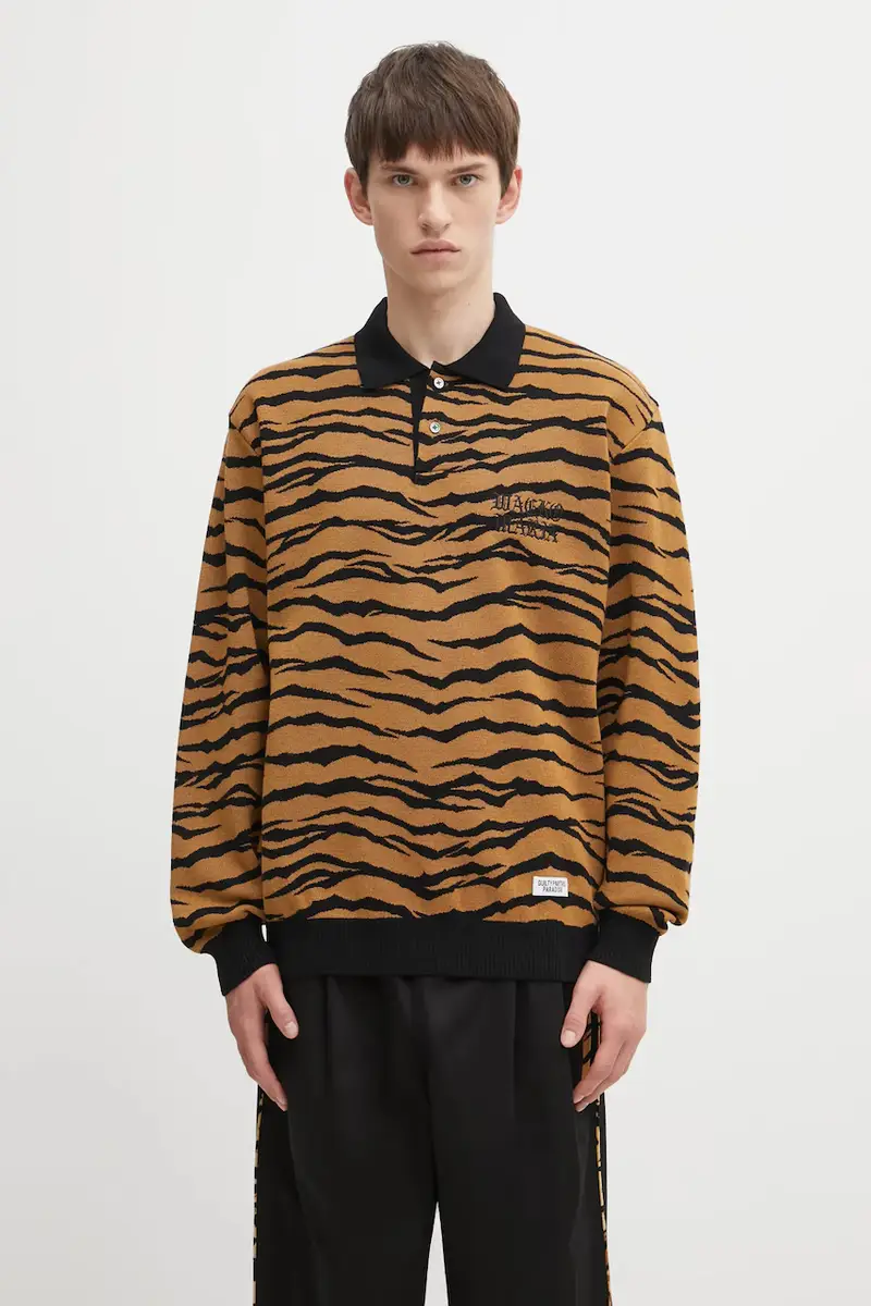 maglione in lana Tiger uomo colore marrone 25FW-WMK-KN10