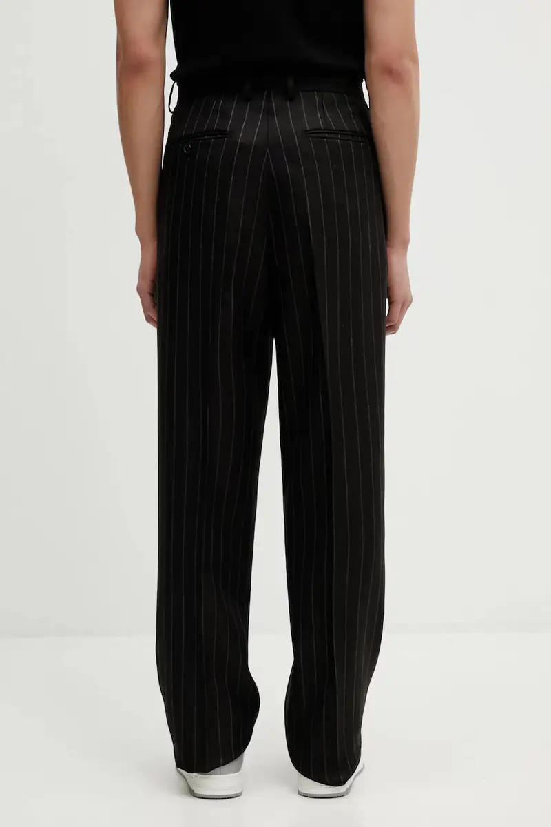 pantaloni in lana Nero miniatura 3