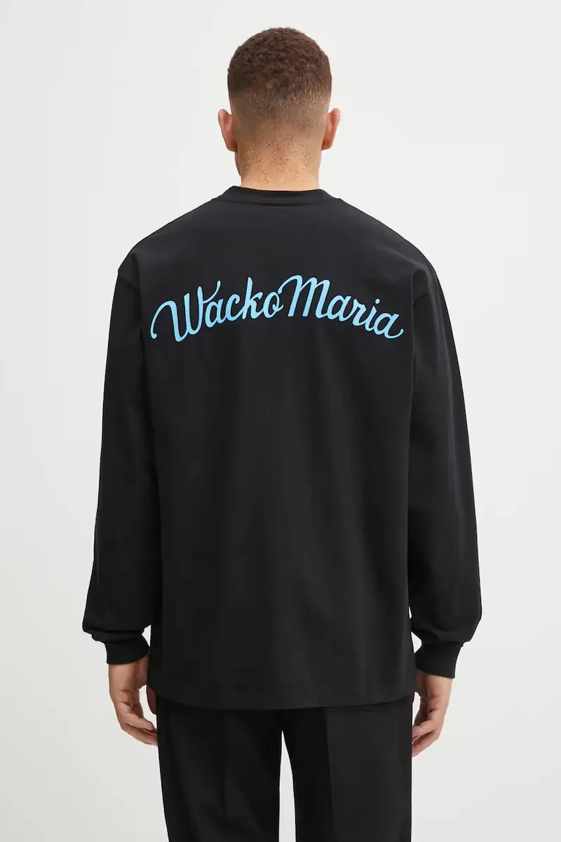 top a maniche lunghe in cotone colore nero 25FW-WMT-LT05 miniatura 3