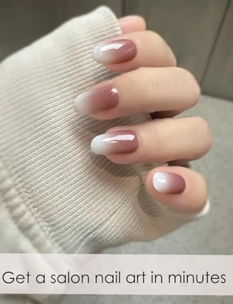 Wahrshei Unghie Gel Adesive UV | Gradiente Marrone Smalto Adesivo Gel UV | 20 PCS Pellicola per Unghie Autoadesiva | miniatura 3