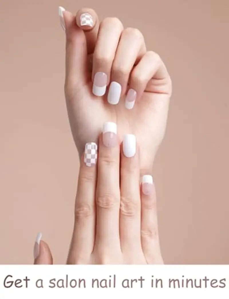 Wahrshei Unghie Gel Adesive UV | Smalto Adesivo Gel UV | 20 PCS Pellicola per Unghie Autoadesiva | Adesivi per unghie miniatura 2