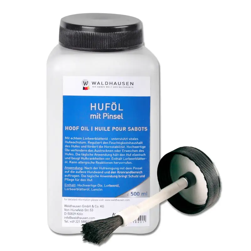 Olio per zoccoli di cavallo con pennello Waldhausen