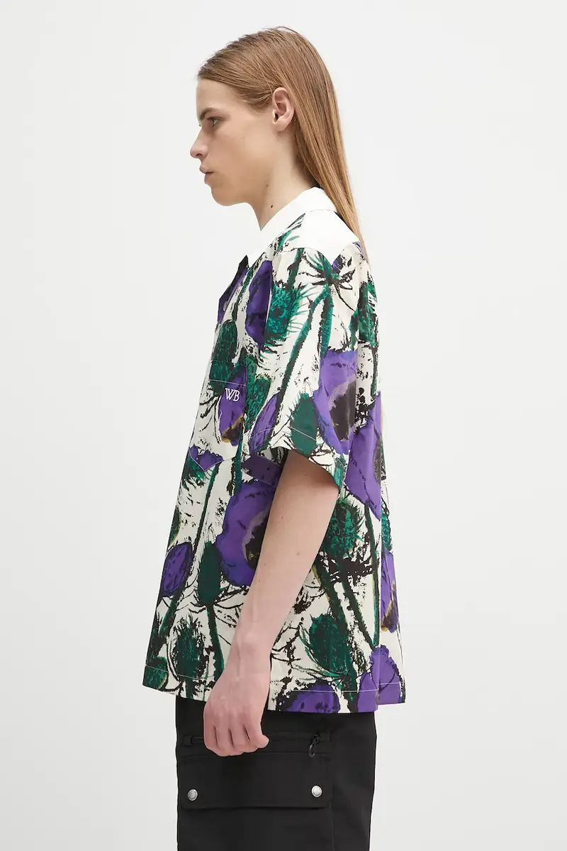 camicia in cotone Highlife Bowling Violetto miniatura 2