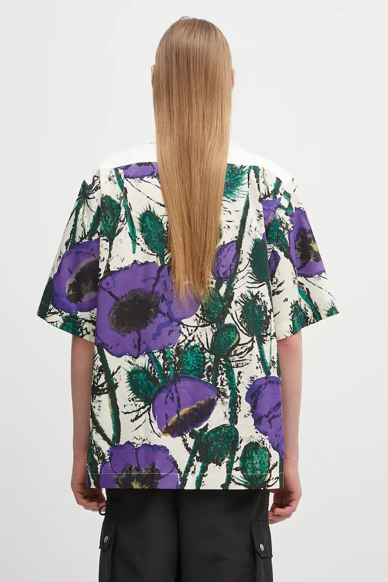 camicia in cotone Highlife Bowling Violetto miniatura 3