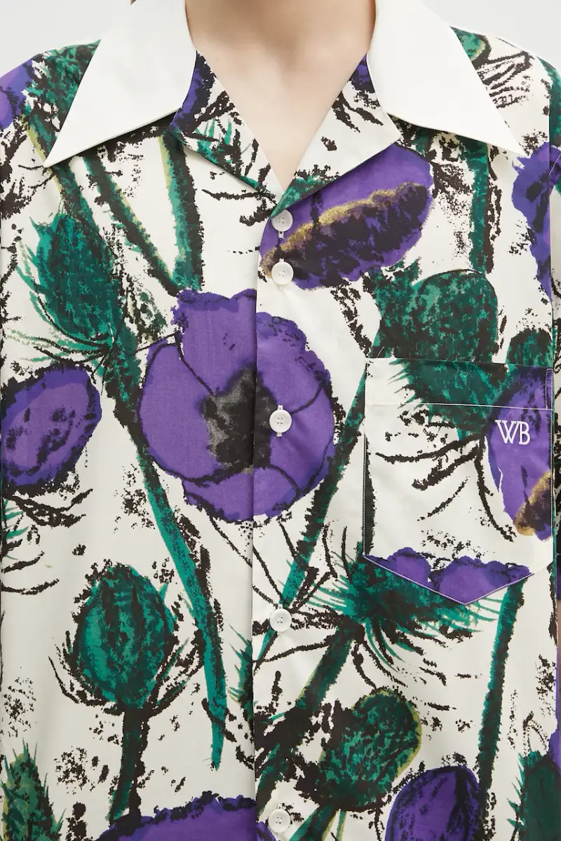 camicia in cotone Highlife Bowling Violetto miniatura 4