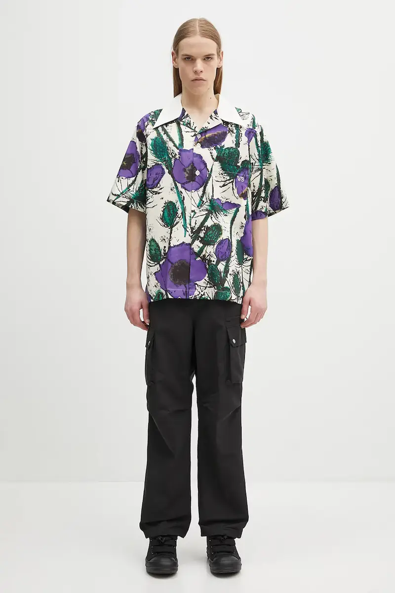 camicia in cotone Highlife Bowling Violetto miniatura 5