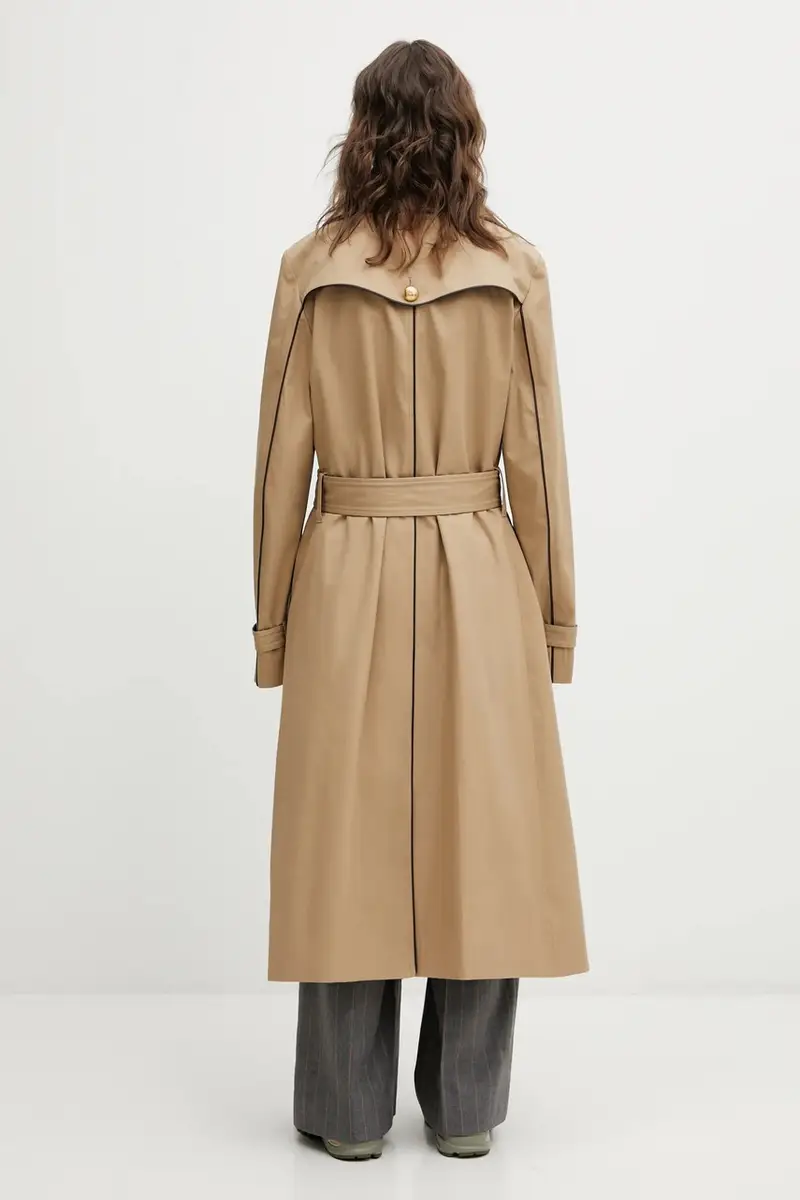 cappotto in cotone Gates Crombie Coat colore beige UA25CO02.CO13.801 miniatura 3