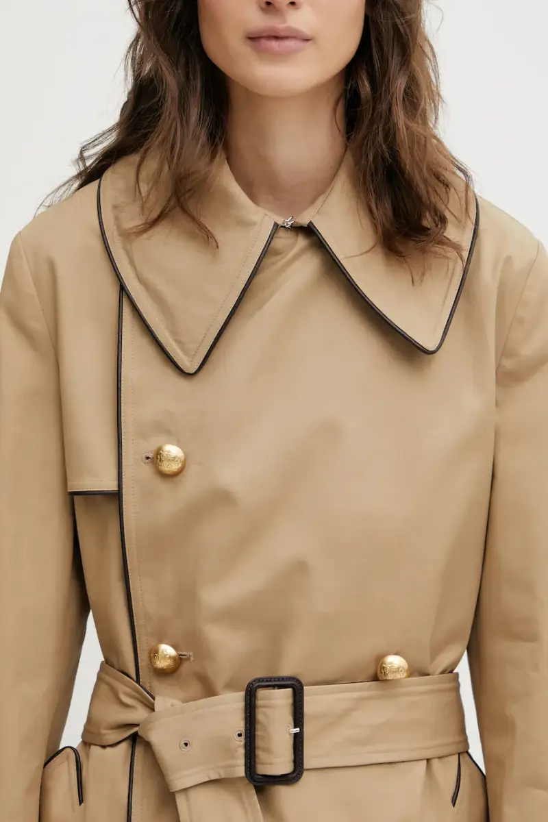 cappotto in cotone Gates Crombie Coat colore beige UA25CO02.CO13.801 miniatura 4