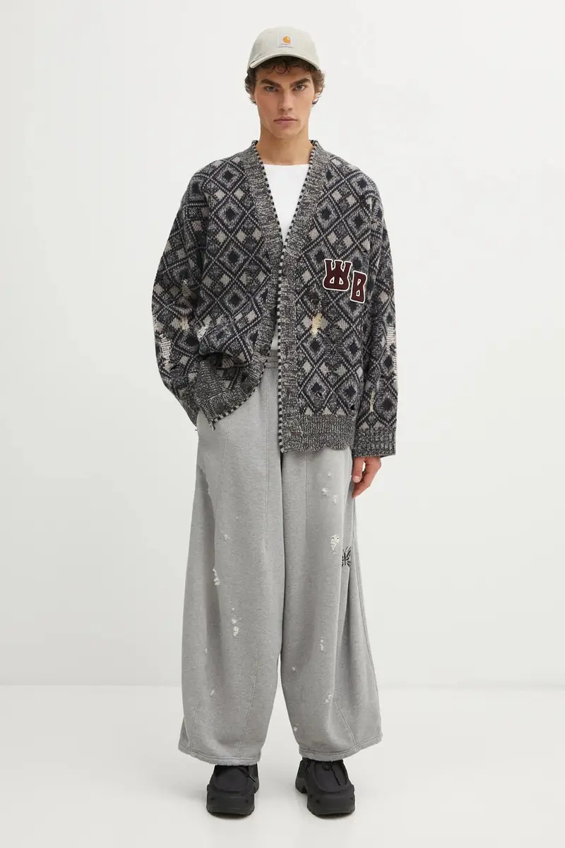 Wales Bonner Cardigan Uomo Grigio 3941585 miniatura 5