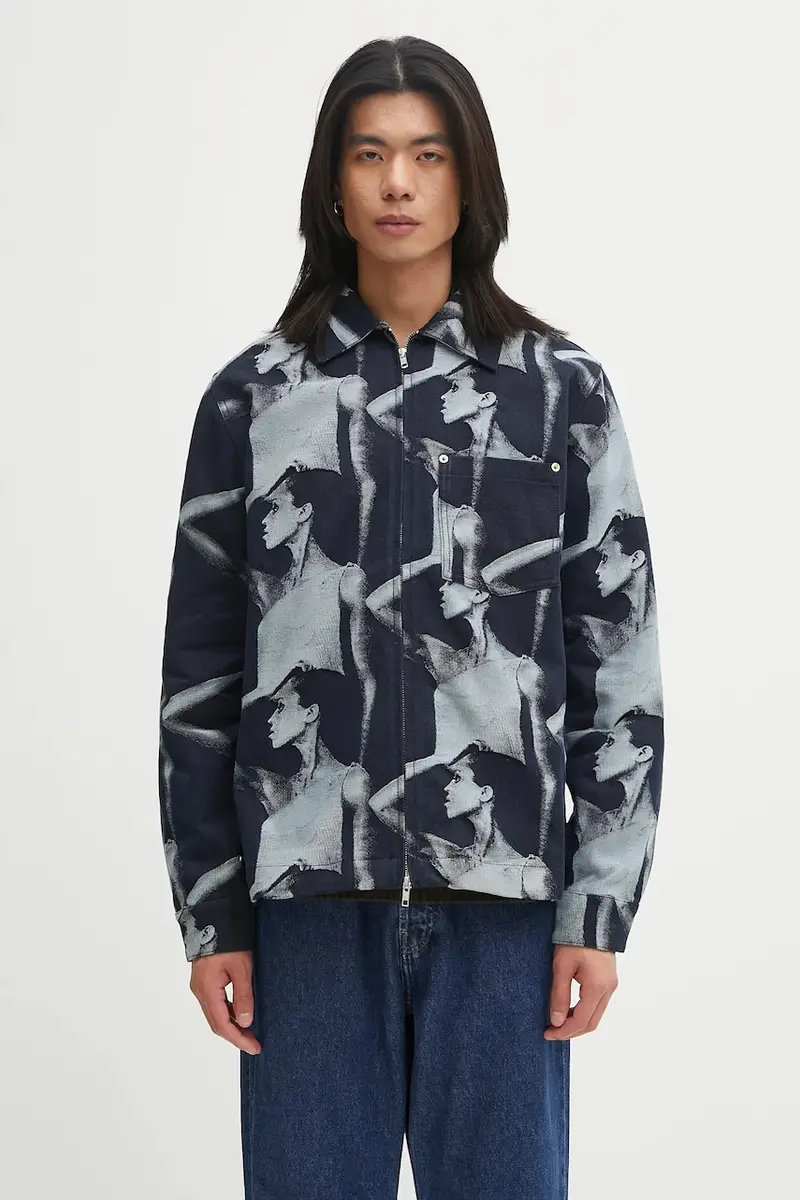 giacca in cotone Jet Zip Jacket colore blu navy UA25DE02.CO02.504