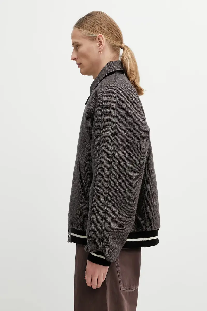 giacca in lana Homecoming Varsity Jacket colore grigio MA25JA13.WO02.903 miniatura 2