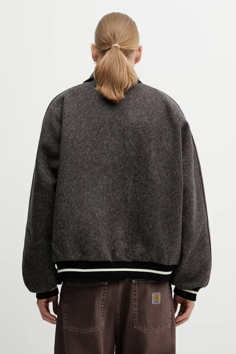 giacca in lana Homecoming Varsity Jacket colore grigio MA25JA13.WO02.903 miniatura 3