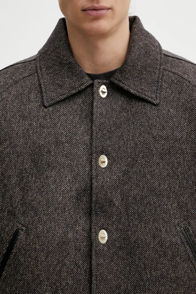 giacca in lana Homecoming Varsity Jacket colore grigio MA25JA13.WO02.903 miniatura 4