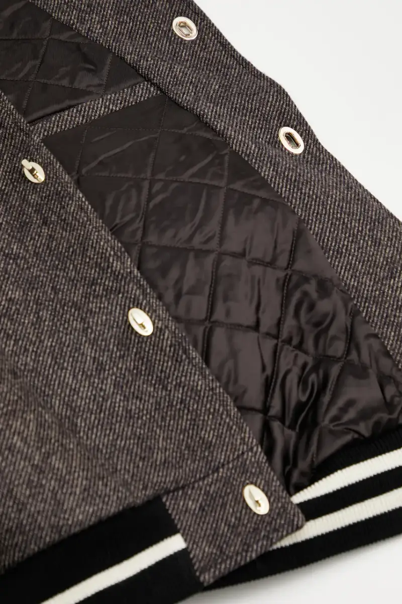 giacca in lana Homecoming Varsity Jacket colore grigio MA25JA13.WO02.903 miniatura 5