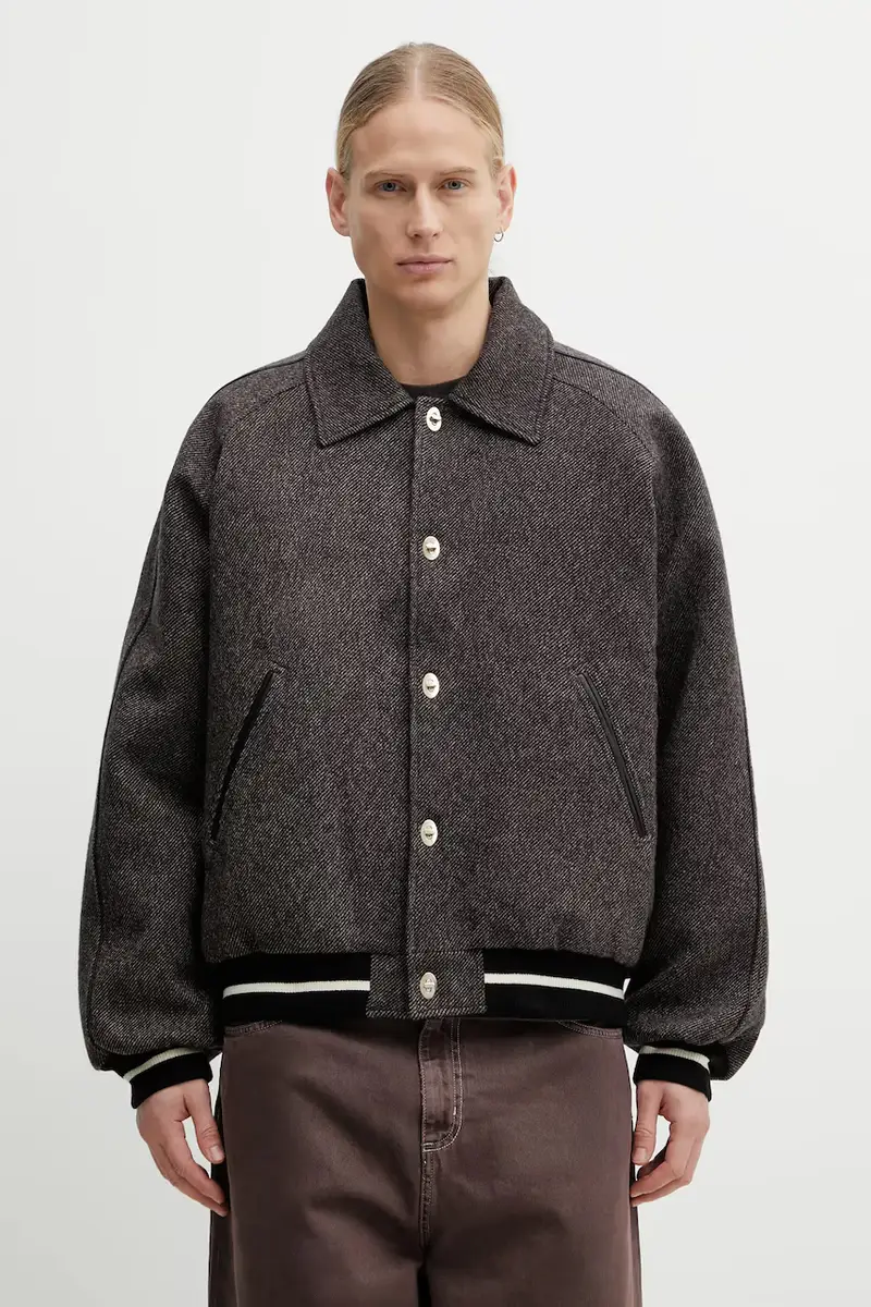 giacca in lana Homecoming Varsity Jacket colore grigio MA25JA13.WO02.903