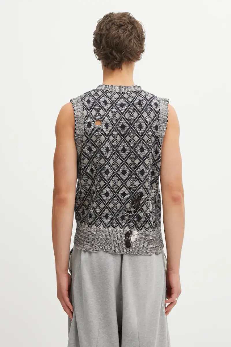 gilè in lana Sibling Knit Vest uomo colore grigio UA25KN46.WO12.951 miniatura 3
