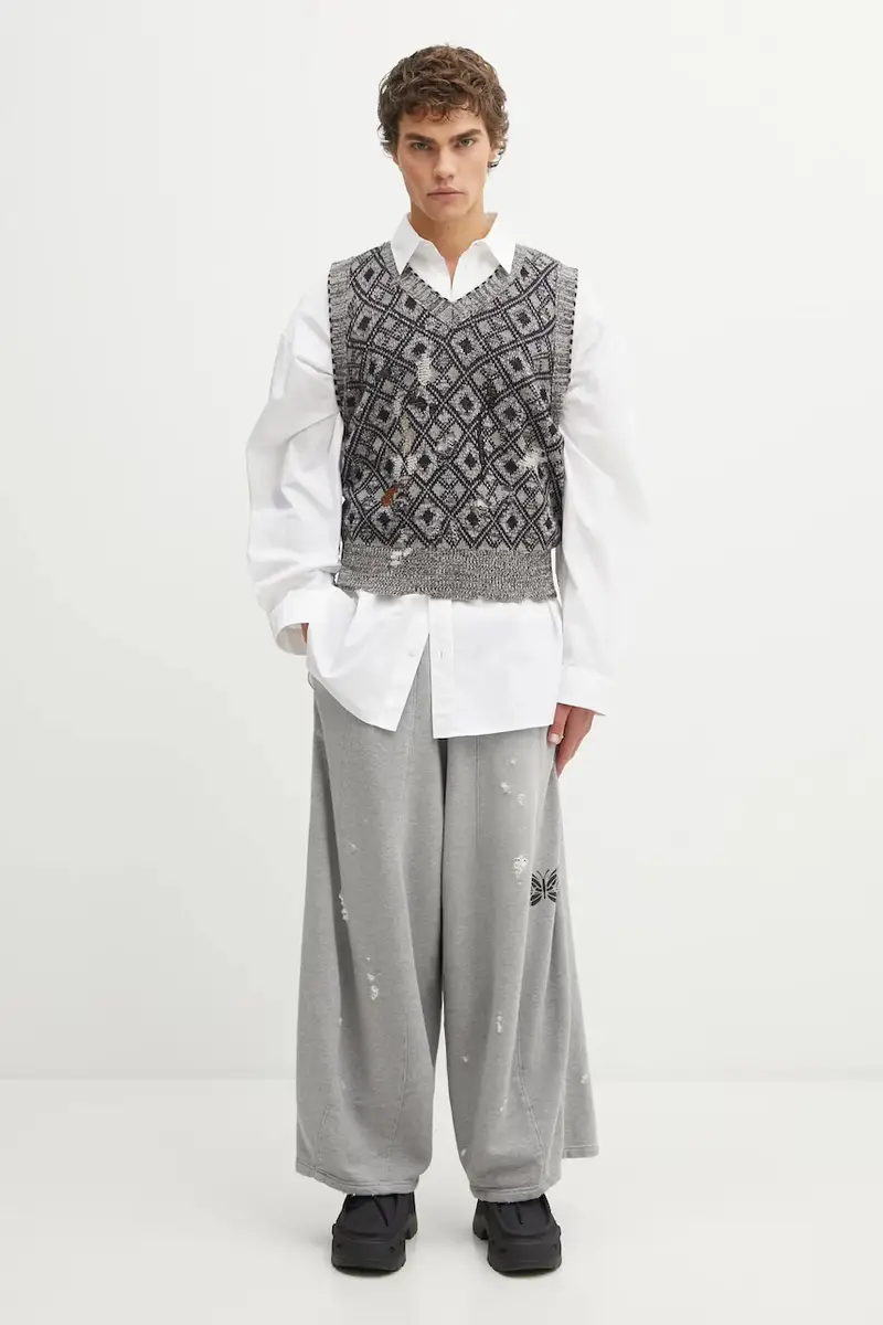 gilè in lana Sibling Knit Vest uomo colore grigio UA25KN46.WO12.951 miniatura 5