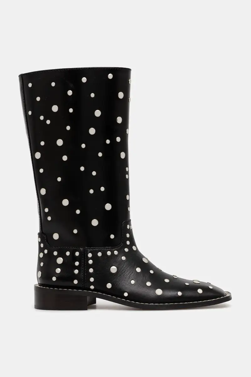 stivaletti alla caviglia in pelle Studded Boot donna colore nero WBW45001A.22020.999 miniatura 2