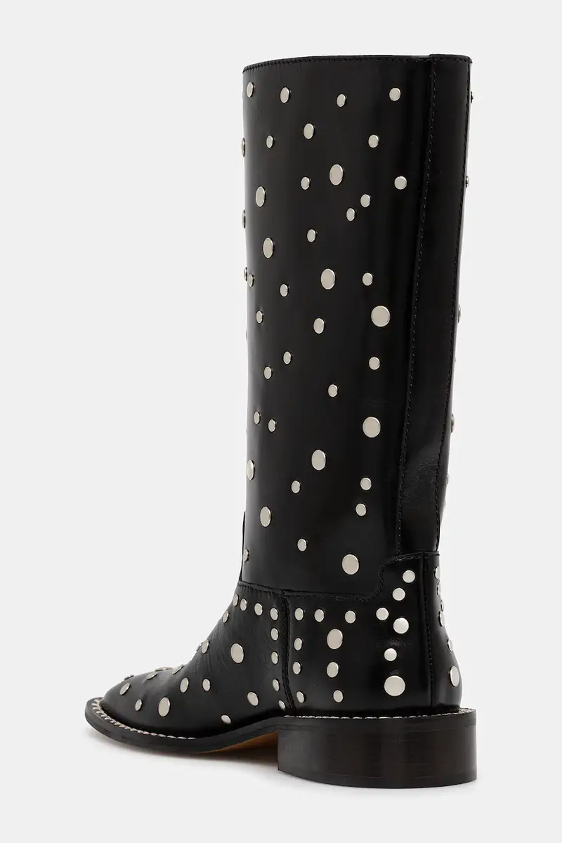 stivaletti alla caviglia in pelle Studded Boot donna colore nero WBW45001A.22020.999 miniatura 3