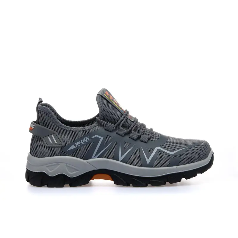 Sneakers uomo grigie da trekking con lacci