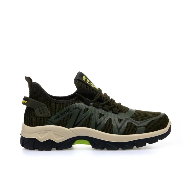 Sneakers uomo verdi da trekking con lacci