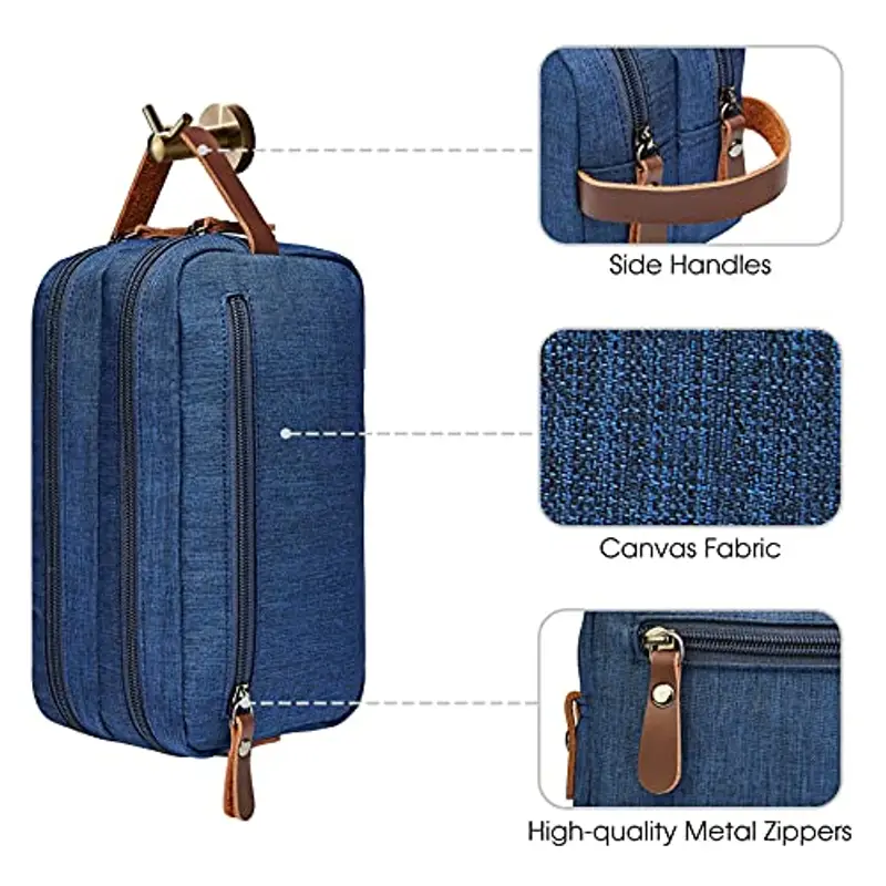 WANDF Borsa da toilette per uomo Donna Borsa da toilette cosmetica per uomo Donna Nylon Leggero miniatura 2