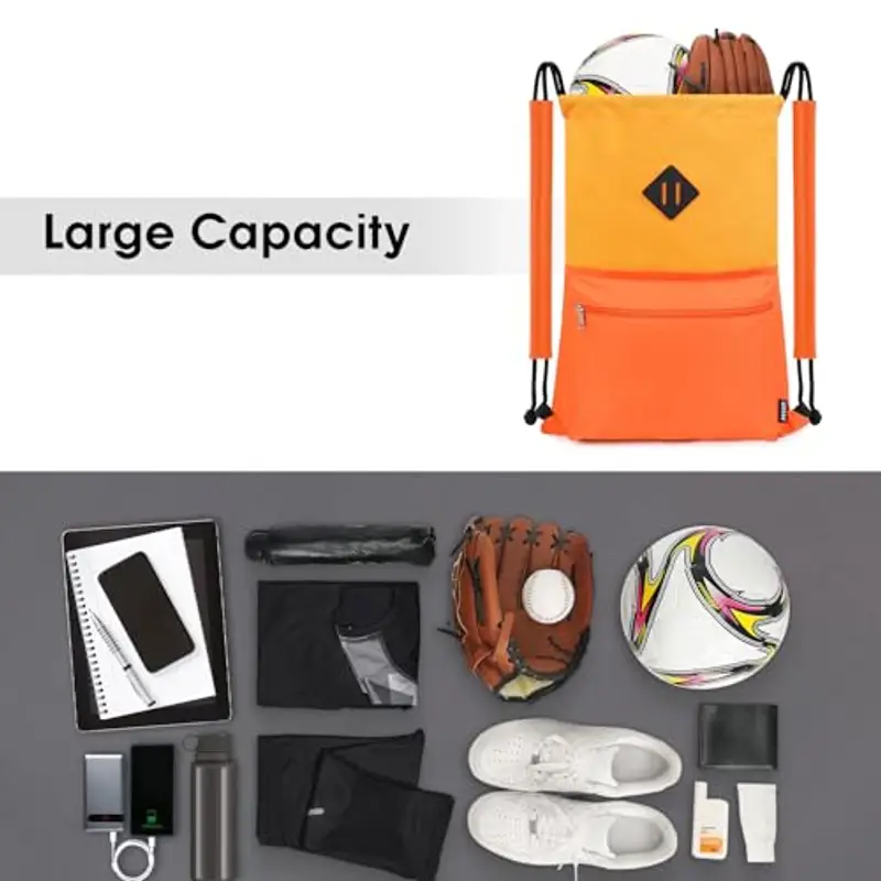 WANDF Zaino con Coulisse, Borsa Sportiva da Palestra con Scomparto Bagnato, Zaino Coulisse Resistente all'Acqua, Borsa miniatura 3