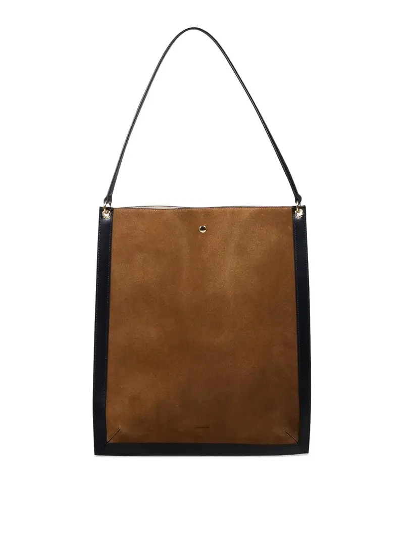 Borsa Tote Penny In Pelle Scamosciata Tabacco Marrone