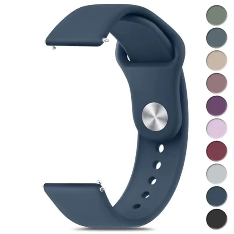 Wanme Cinturini a Sgancio Rapido 20mm 22mm?Cinturino per Garmin Vivoactive 3/3 Music,per Garmin Vivoactive 5/Forerunner 55/245/645/645 Music Donna Uomo