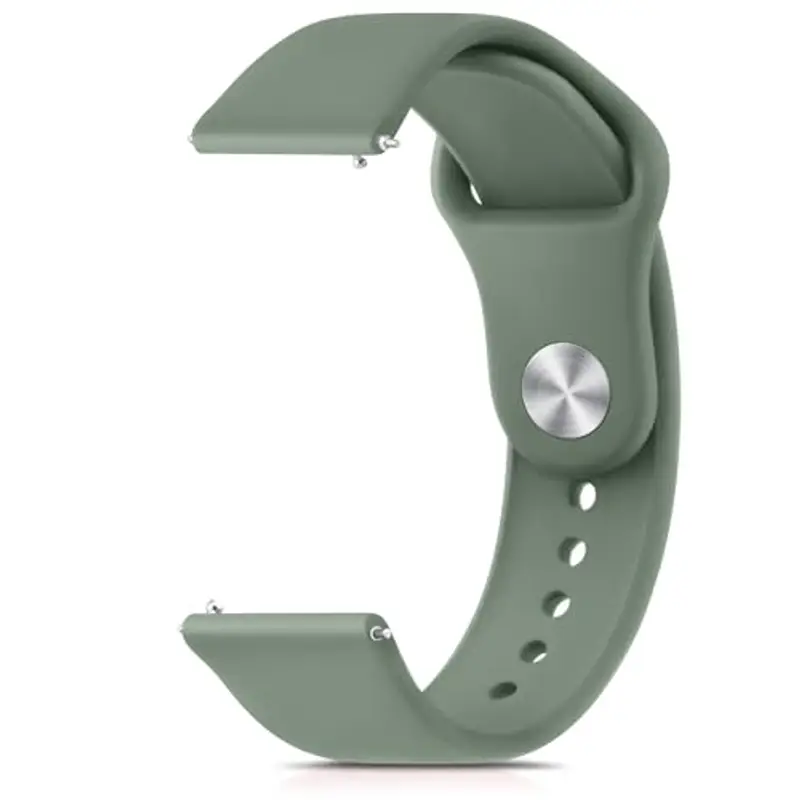 Wanme Cinturino a Sgancio Rapido 20mm 22mm, Cinturini in Silicone e Confortevole Traspirante con Fibbia Regolabile in Acciaio Inox per Smartwatch e Orologi (Verde Oliva)