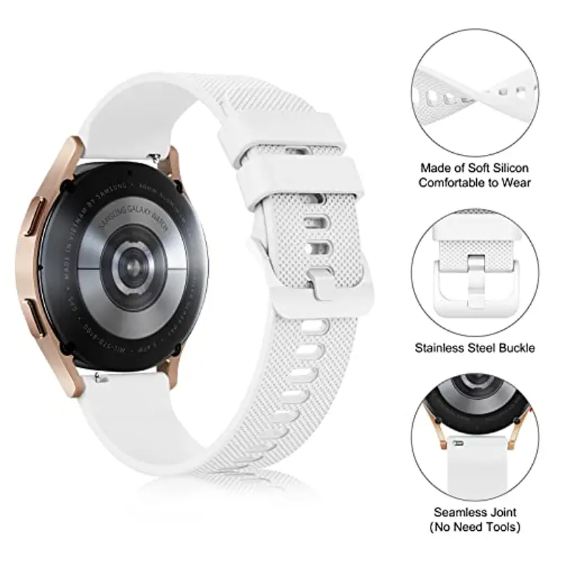 Wanme Cinturino per Orologi da 20mm 22mm Gomma, Cinturini di Ricambio in Silicone con Rilascio Rapido, Impermeabile miniatura 2