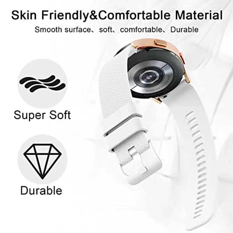 Wanme Cinturino per Orologi da 20mm 22mm Gomma, Cinturini di Ricambio in Silicone con Rilascio Rapido, Impermeabile miniatura 3