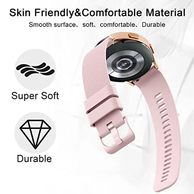 Wanme Cinturino per Orologi da 20mm 22mm Gomma, Cinturini di Ricambio in Silicone con Rilascio Rapido, Impermeabile Cinturini in Morbida con Fibbia in Metallo per Uomo e Donna miniatura 3