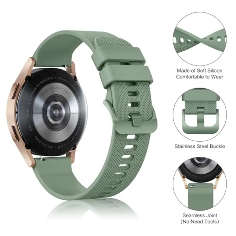 Wanme Cinturino per Orologi da 20mm 22mm Gomma, Cinturini di Ricambio in Silicone con Rilascio Rapido, Impermeabile Cinturini in Morbida con Fibbia in Metallo per Uomo e Donna miniatura 2