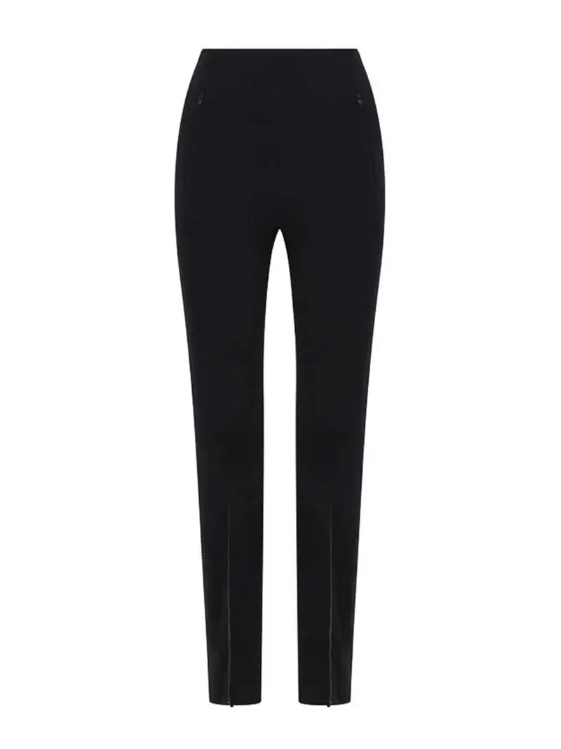 Legging opaco con zip anteriore Nero