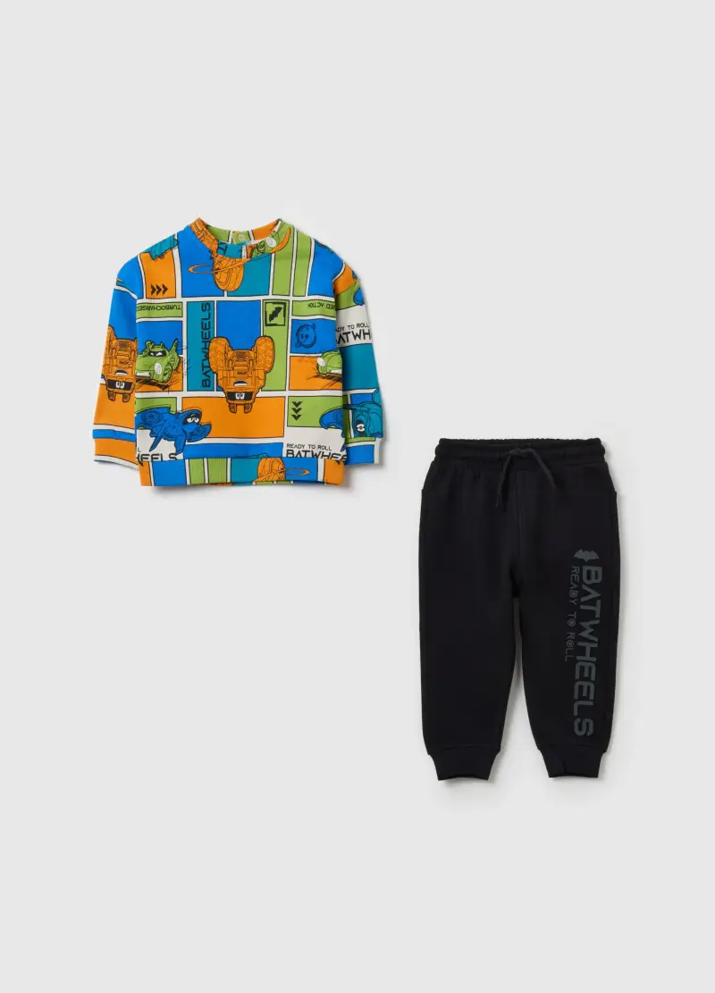 Jogging Set In Cotone Bio Stampa Batwheels, Bambino, Multicolor