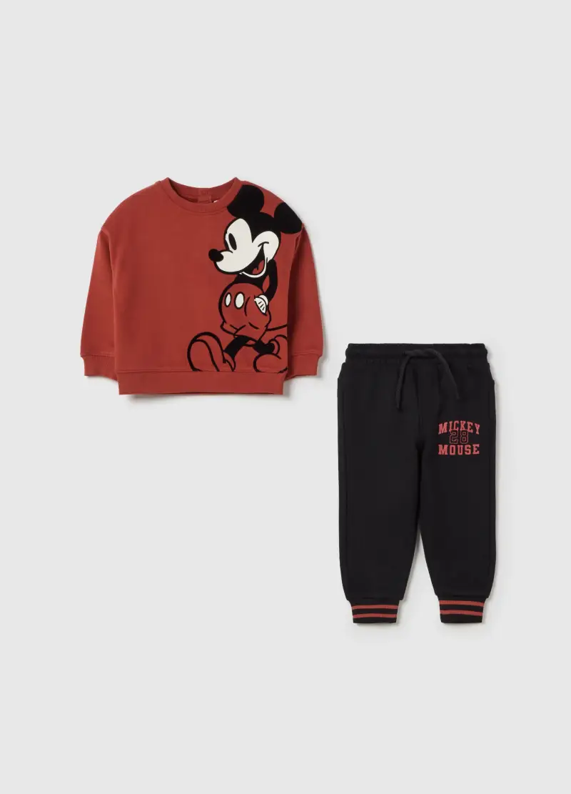 Jogging Set In Cotone Con Stampa Topolino, Bambino, Multicolor