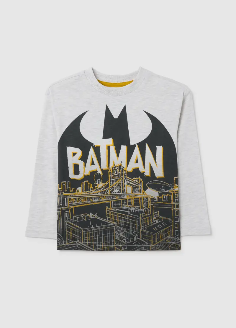 Maglietta Da Bambino In Misto Cotone Multicolor Con Stampa Batman, Multicolor