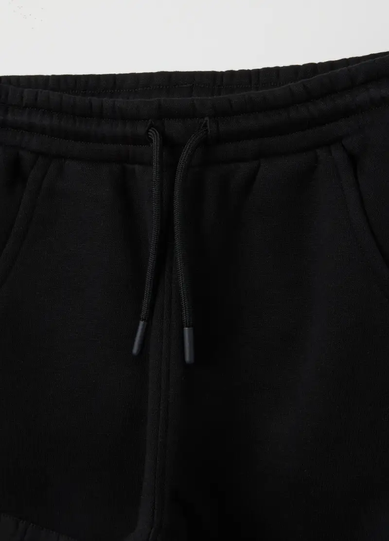 Pantaloni Jogger Da Bambino In Misto Cotone Nero Con Stampa Batman, Nero miniatura 3